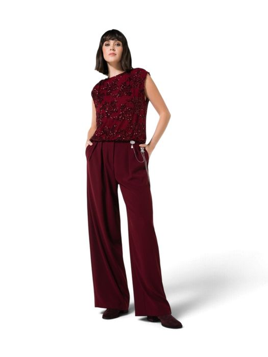 Bordeuax top met strass Caroline Biss