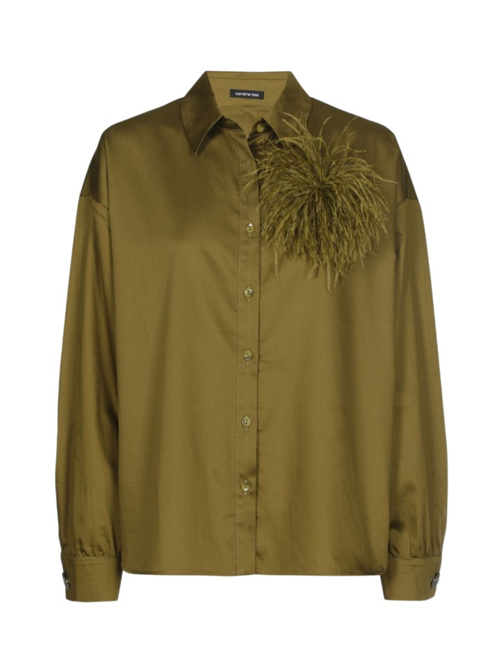 Groene blouse met bloem Caroline Biss