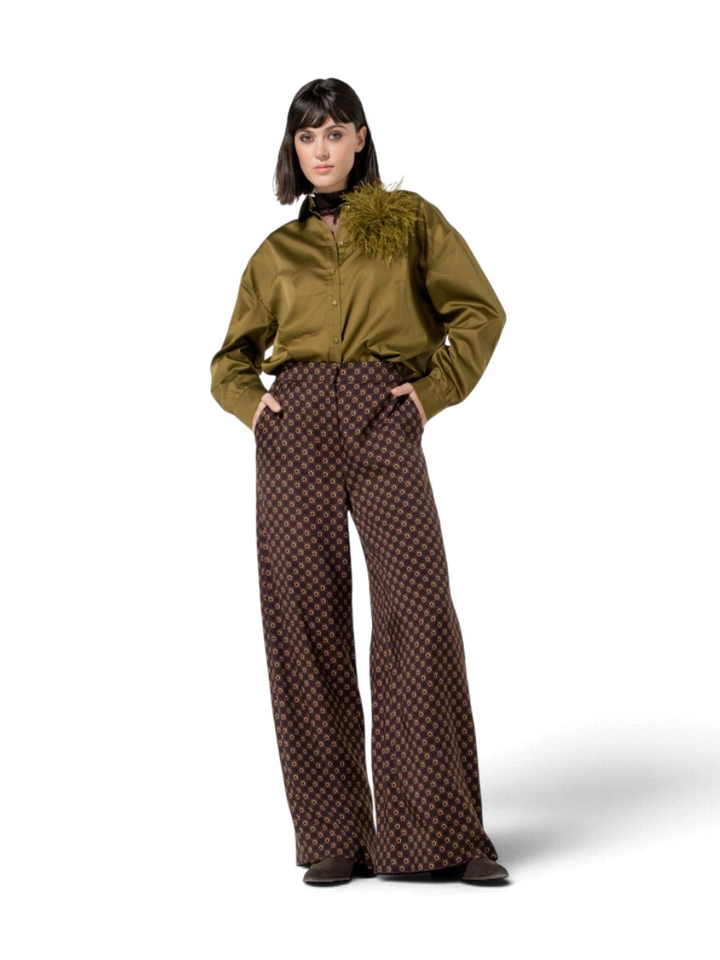 Groene blouse met bloem Caroline Biss