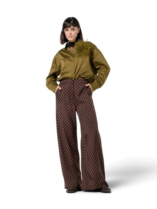 Groene blouse met bloem Caroline Biss