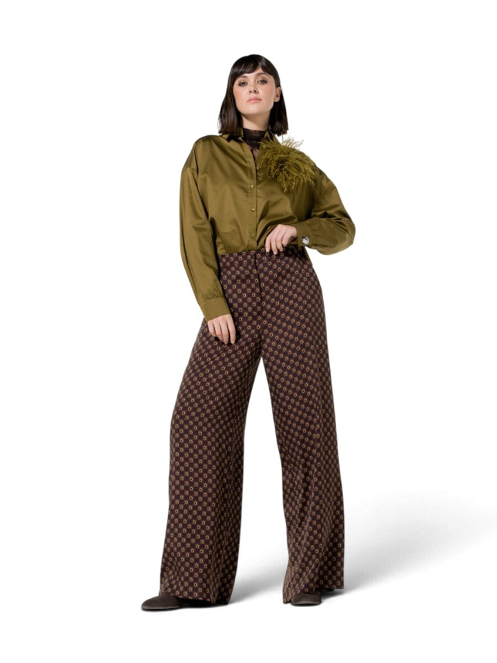 Groene blouse met bloem Caroline Biss