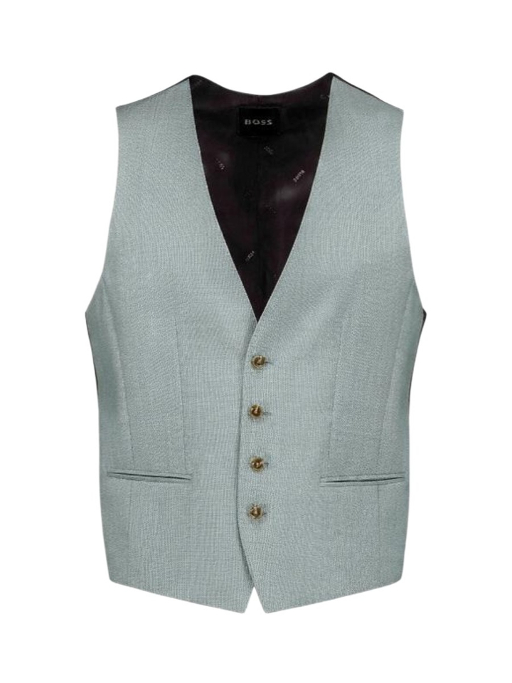 Lichtgroene kostuum gilet Hugo Boss