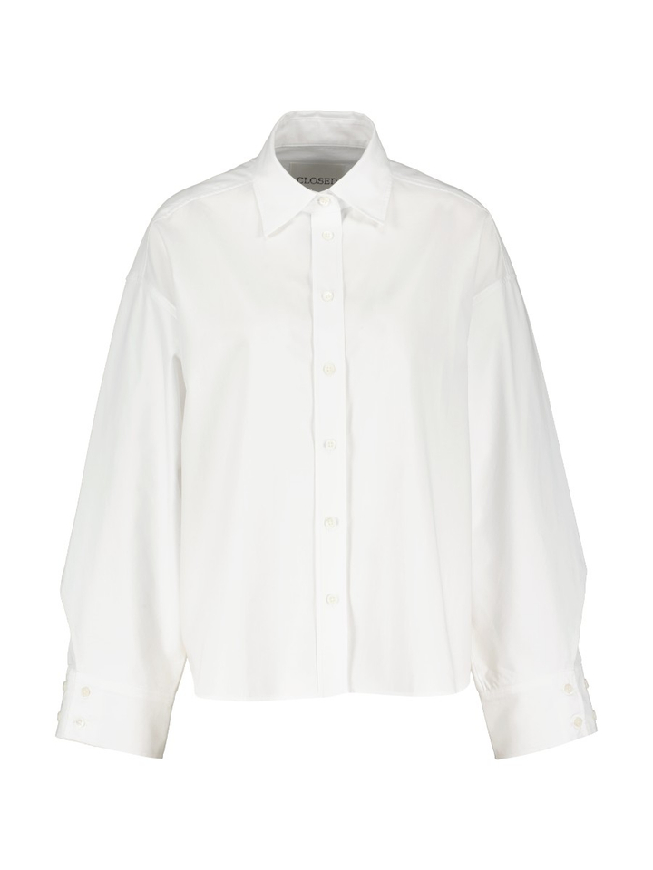 Katoenen blouse met overlay-details Closed