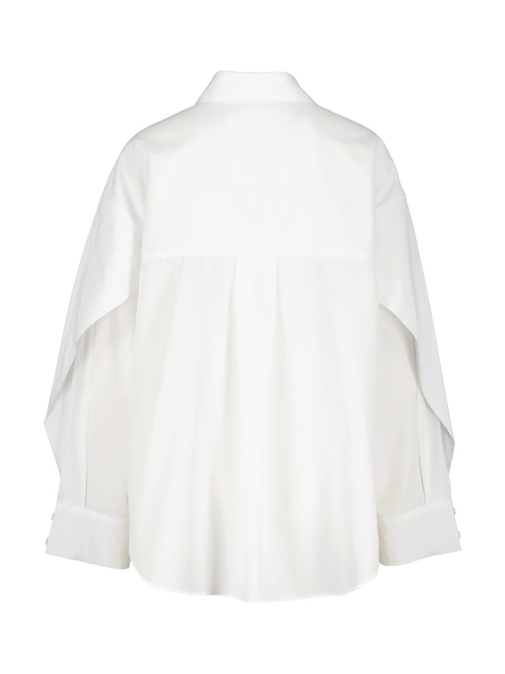 Katoenen blouse met overlay-details Closed