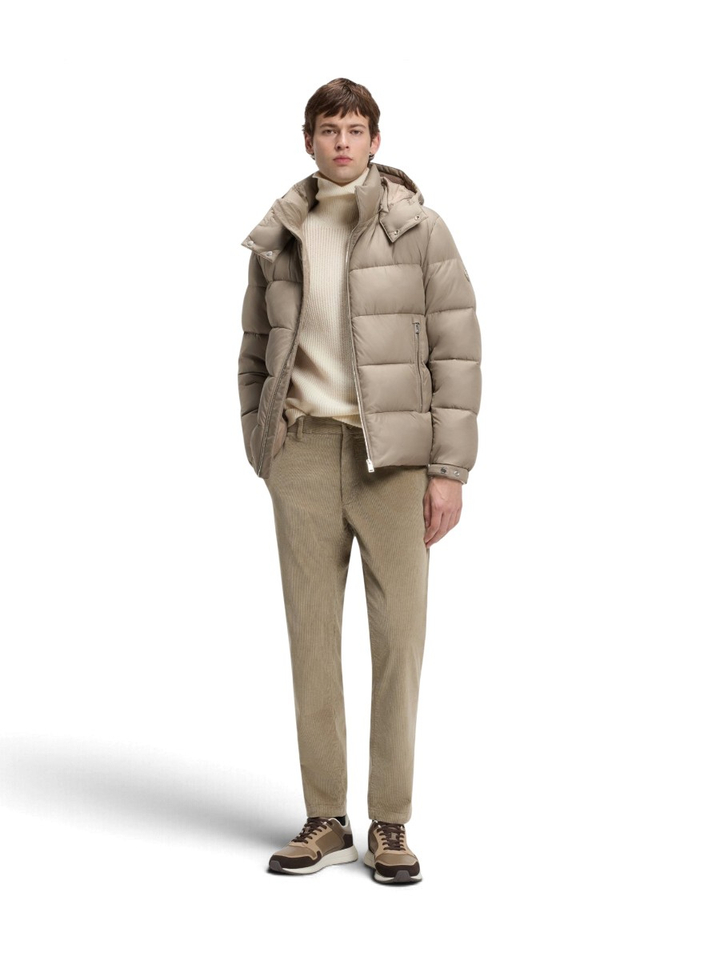Lichtbruine modern-fit corduroy broek van katoenmix