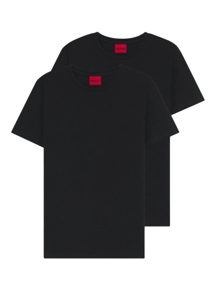 Double Pack Zwarte T-Shirt Ronde Hals Hugo Boss Red