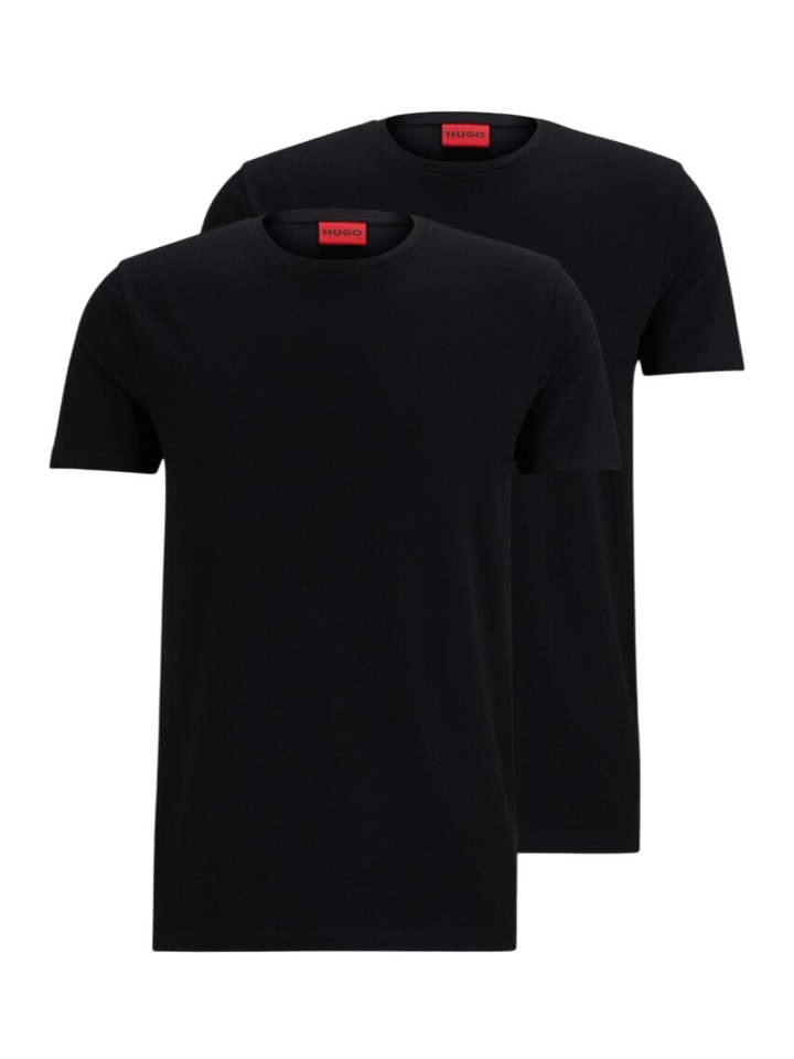 Double Pack Zwarte T-Shirt Ronde Hals Hugo Boss Red