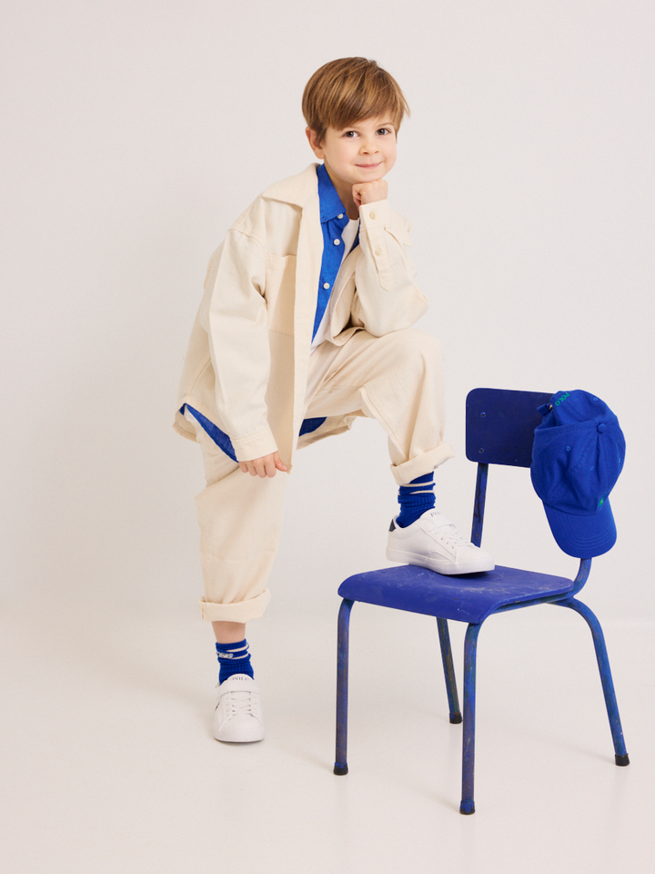 Jongens shop the look van American Vintage, Bellerose, Blue Bay en Ralph Lauren Zomer 2026 communie campagne