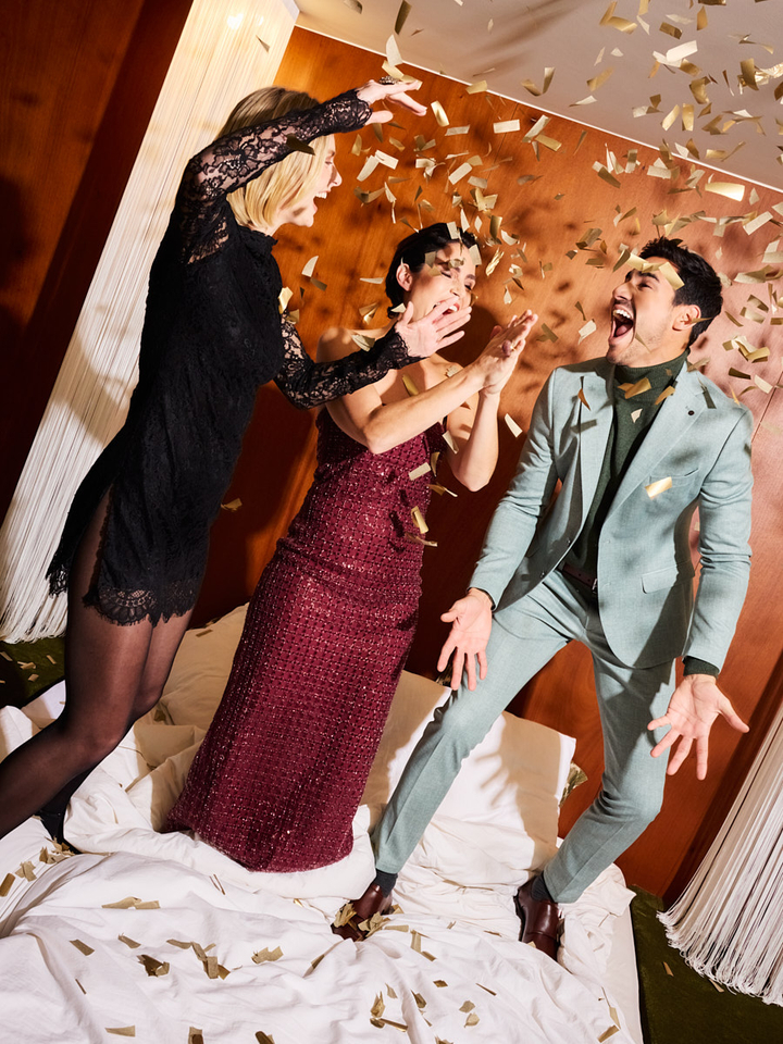 Dames shop the look van Lodi, Semicouture en Etrier Winter 2025 party campagne