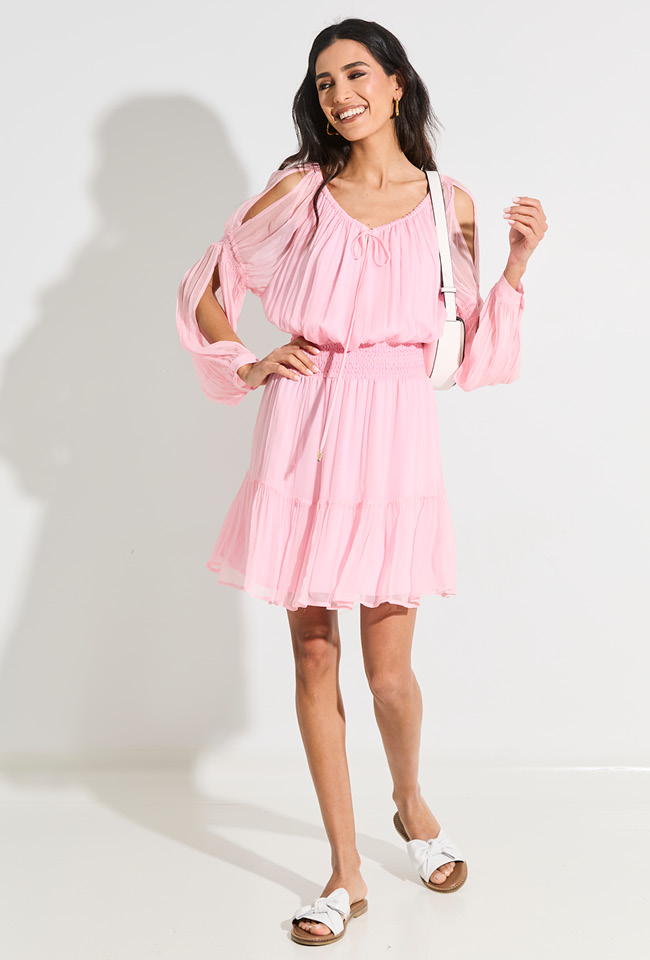 Roos sierlijk off shoulder kleed Liu Jo