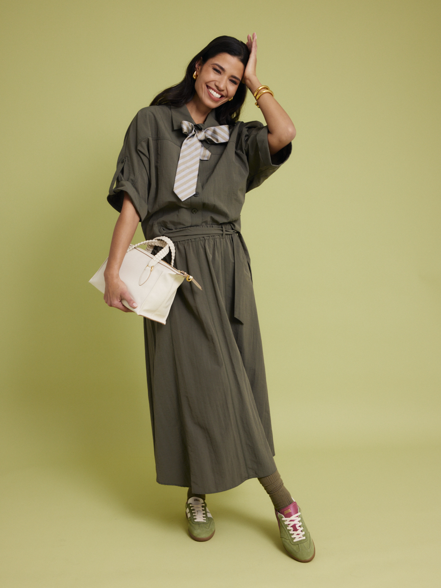 Dames shop the look van Gianni Charini, Hugo Boss, Xandres en Ellen Beeckmans Zomer 2026 shoot 1